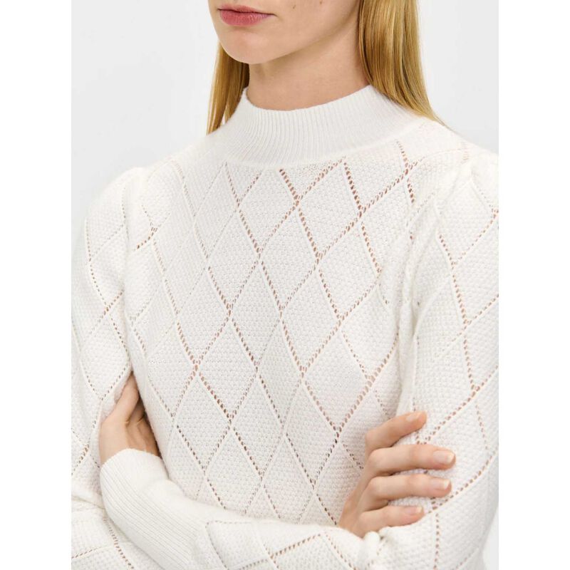 Veronika Maine Diamond Pattern Puff Sleeve Knit image number 2